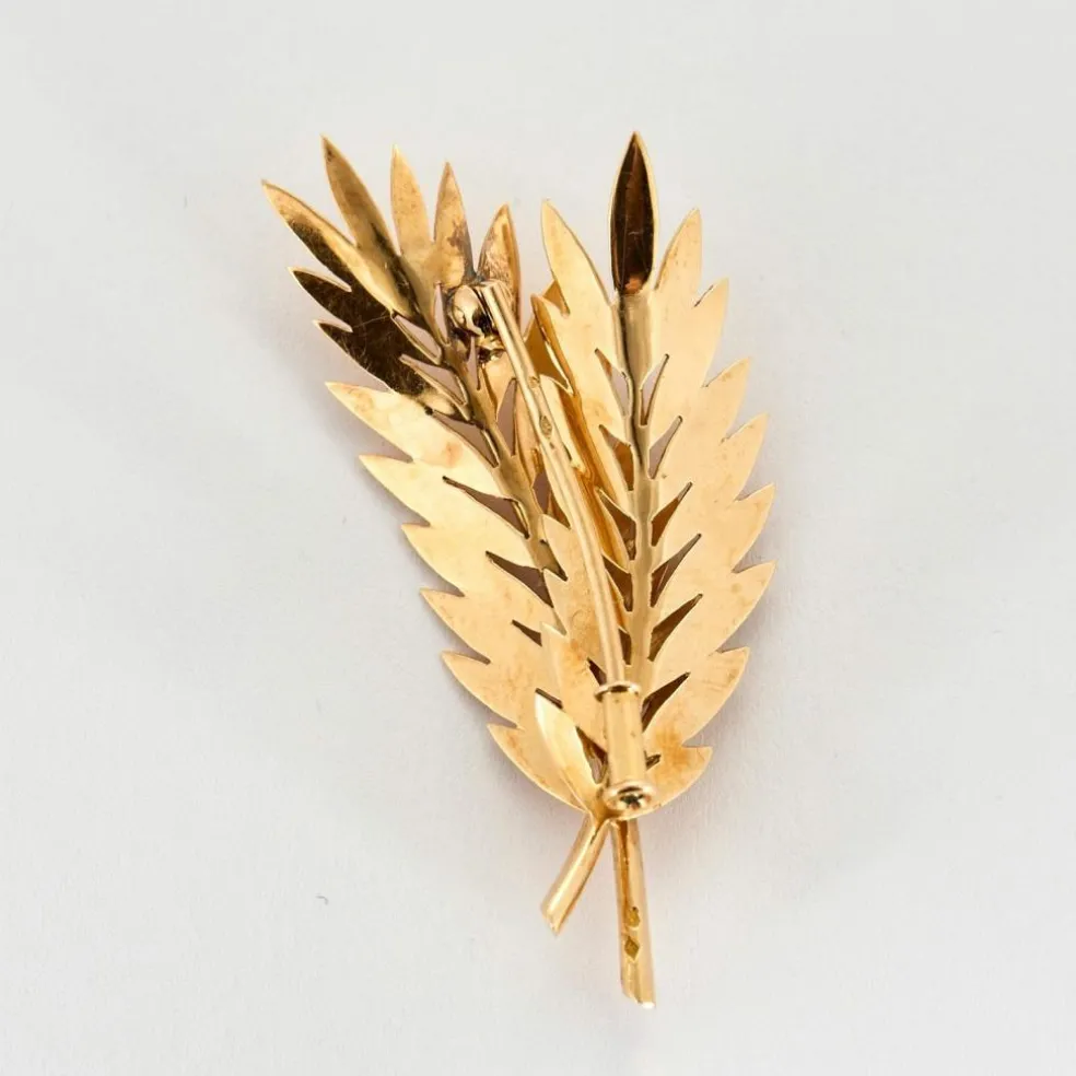 Broche "Feuille" en or jaune