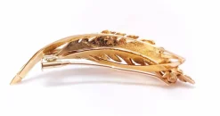 Broche feuille en or jaune