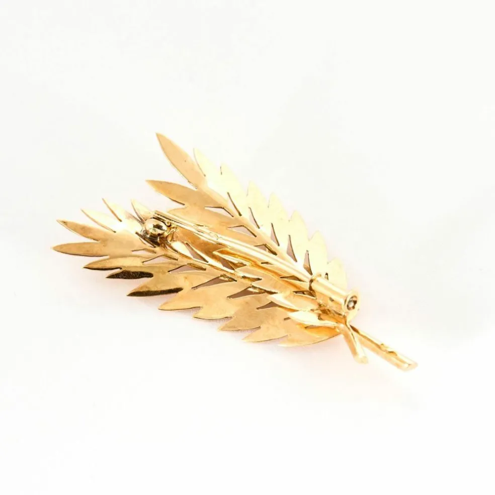 Broche "Feuille" en or jaune
