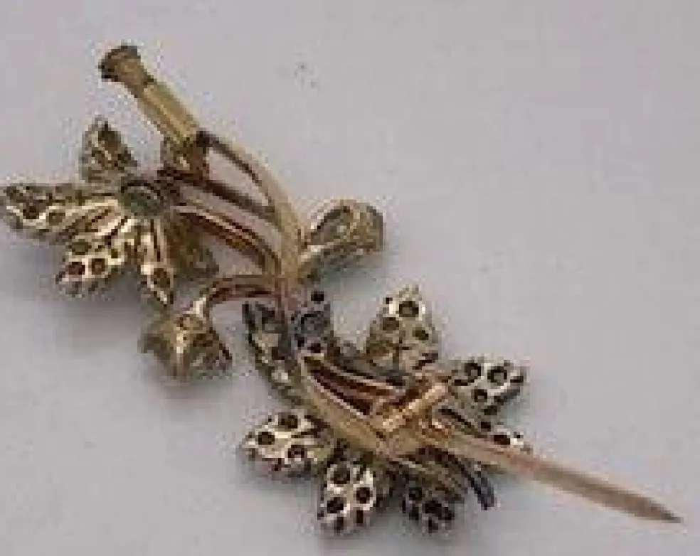 Broche Fleur Bicolore & Diamants