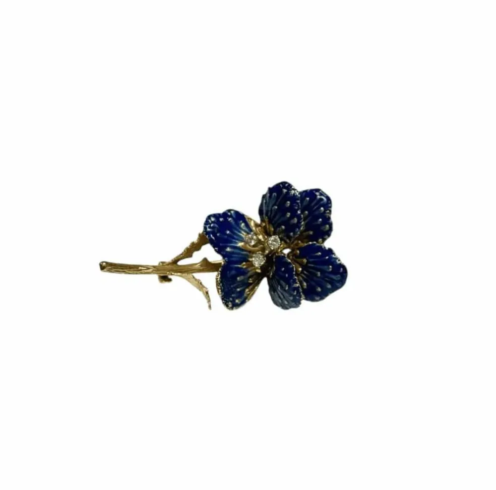 Broche « fleur bleue » Éd. Richards