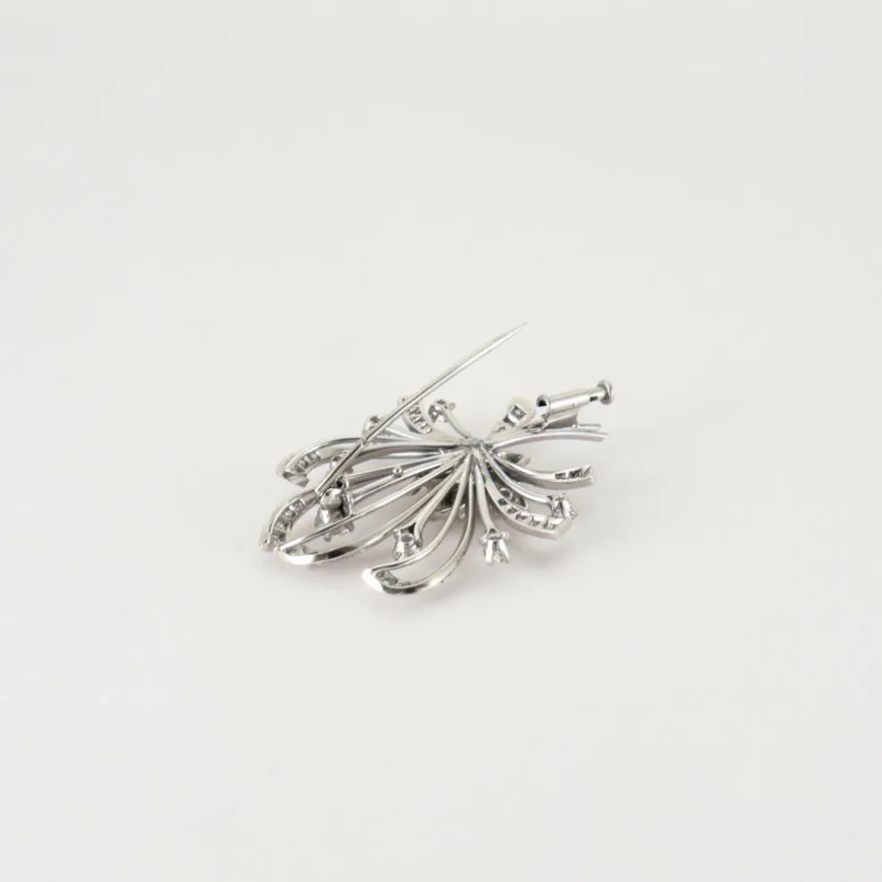 Broche Fleur en Or gris & Diamants