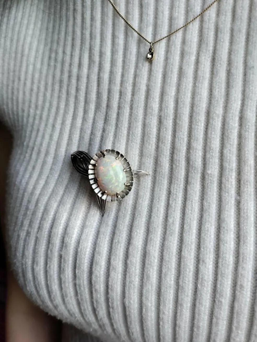 Broche Fleur Opale