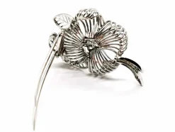 Broche Fleur Or blanc Diamant