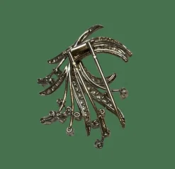 BROCHE GERBE DE FLEURS DIAMANTS