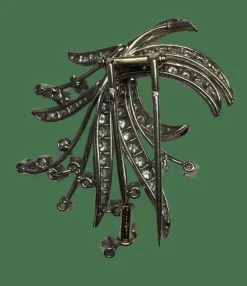 BROCHE GERBE DE FLEURS DIAMANTS