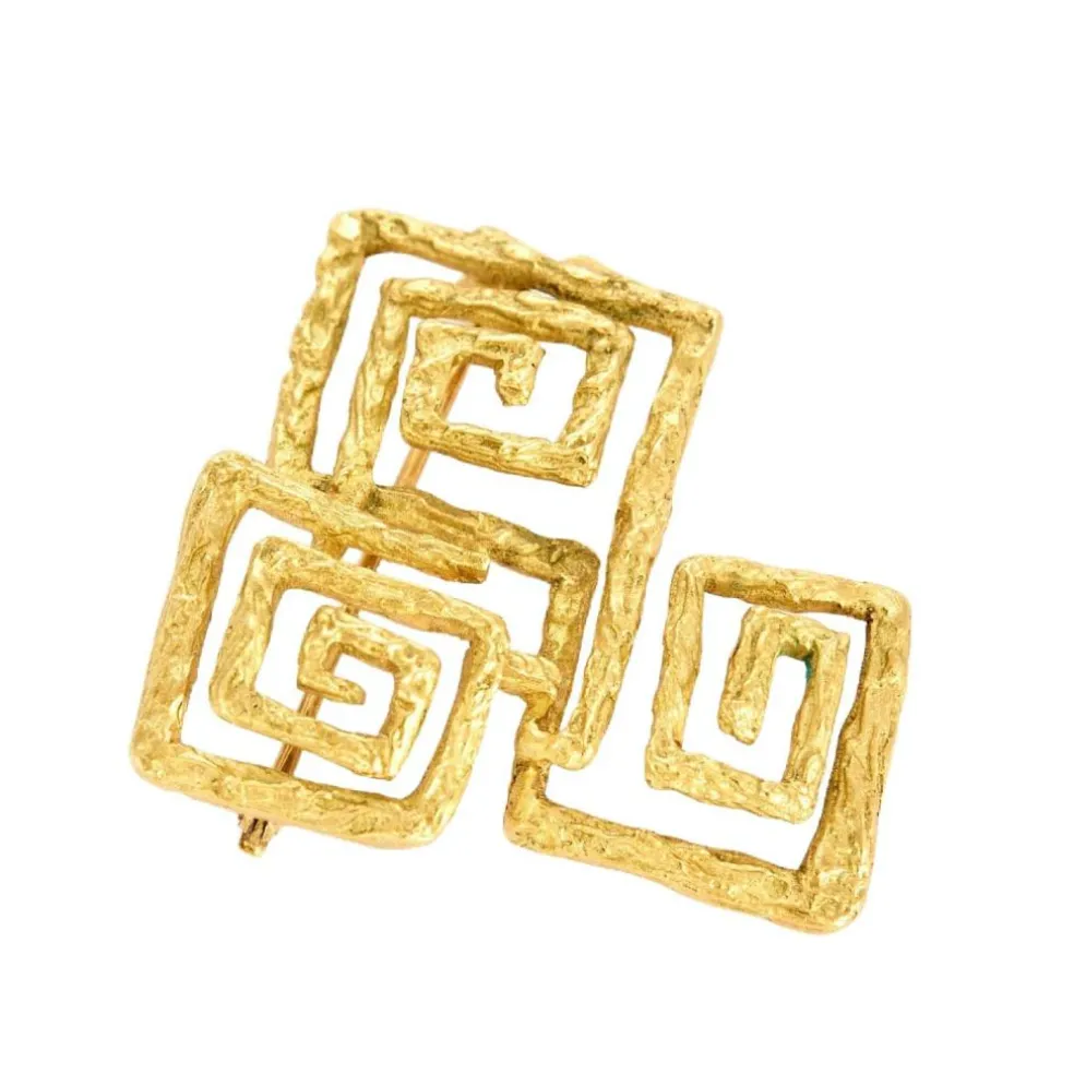 Broche géométrique en or jaune