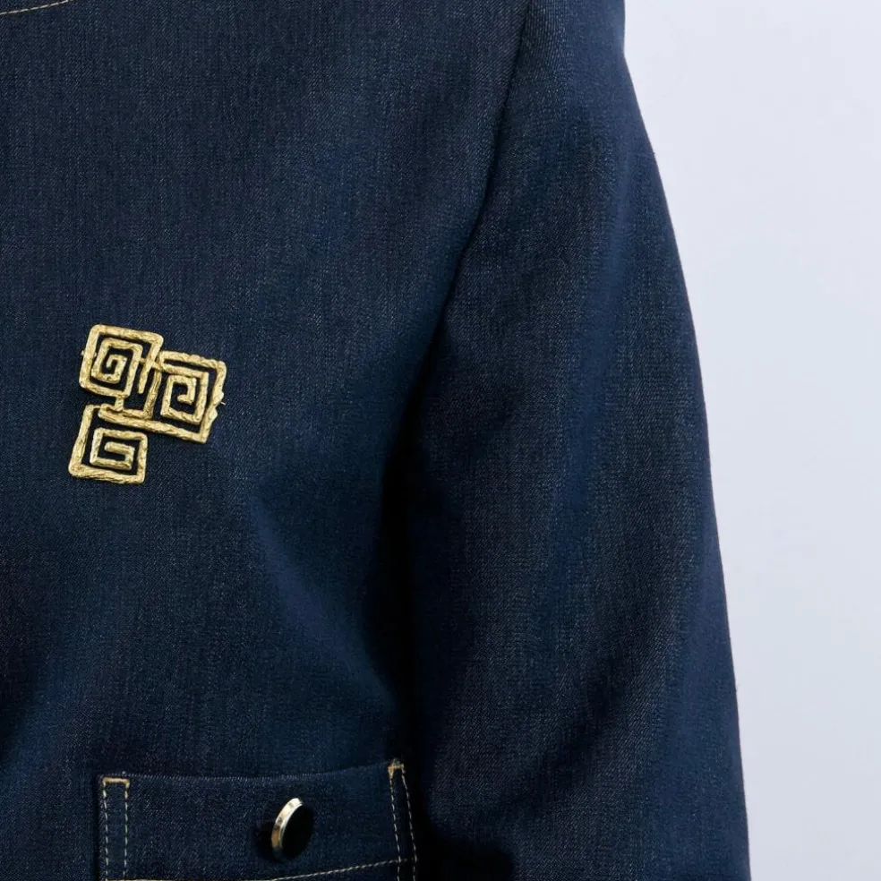 Broche géométrique en or jaune