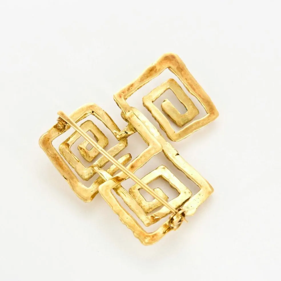 Broche géométrique en or jaune