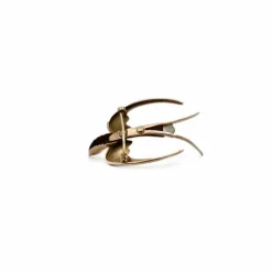 Broche hirondelle or rose et blanc