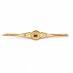 Broche ISABELINE or diamants et rubis