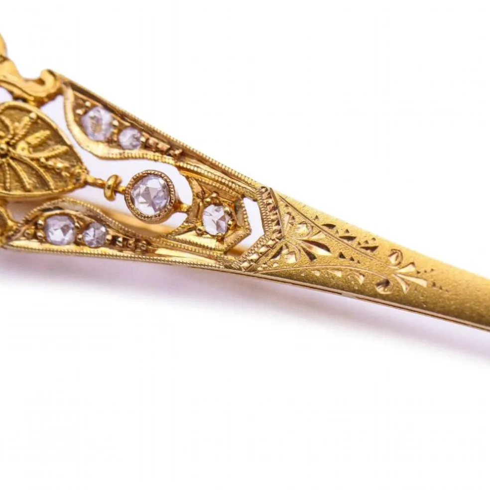 Broche ISABELINE or diamants et rubis