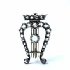 Broche Lyre Or Argent Diamants