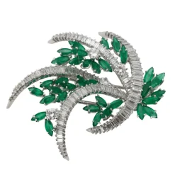 Broche émeraudes et diamants