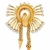 BROCHE MODERNE OR ET DIAMANTS