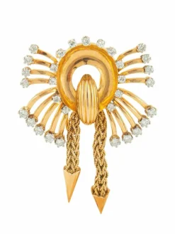 BROCHE MODERNE OR ET DIAMANTS