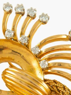 BROCHE MODERNE OR ET DIAMANTS
