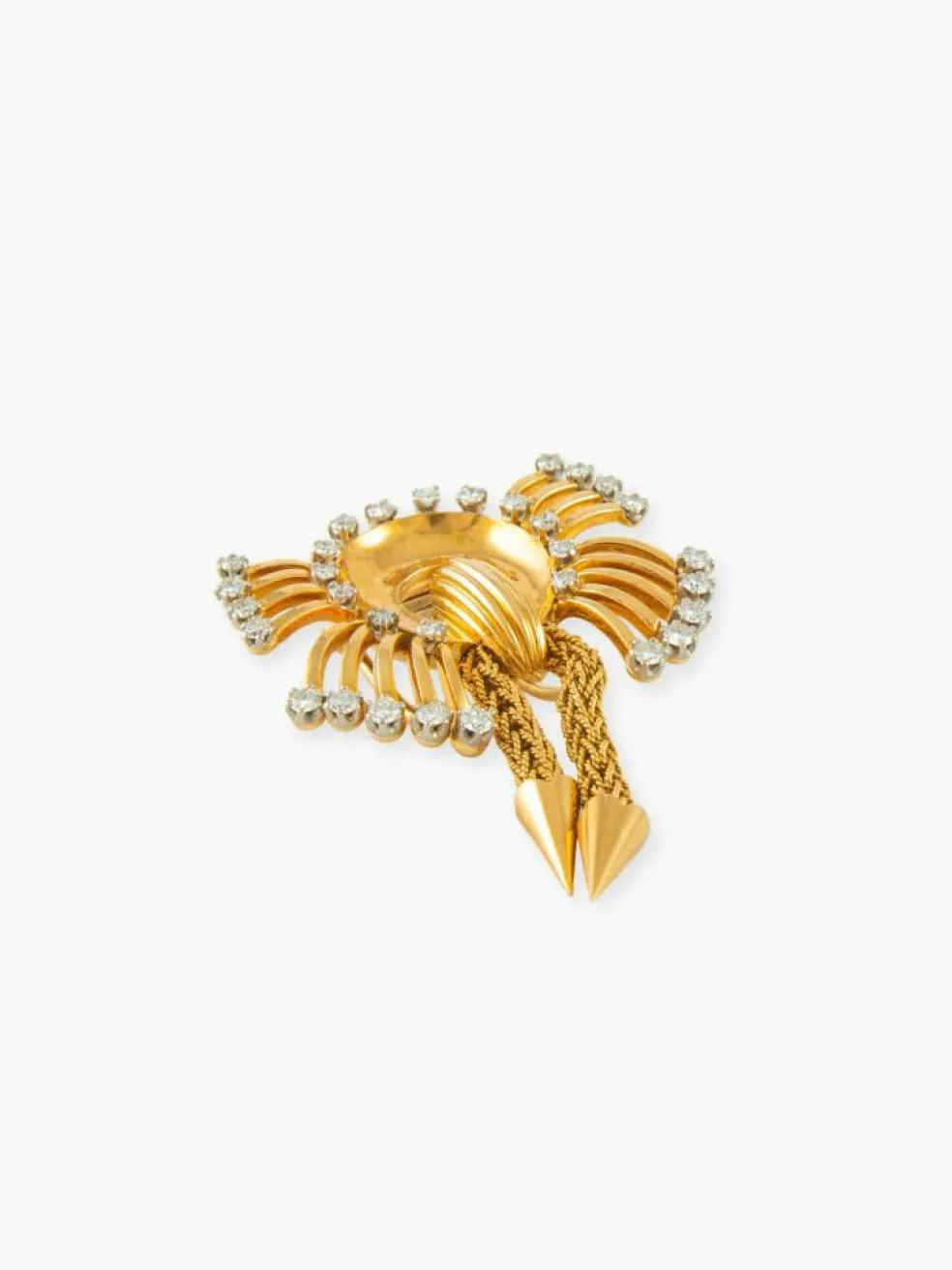 BROCHE MODERNE OR ET DIAMANTS