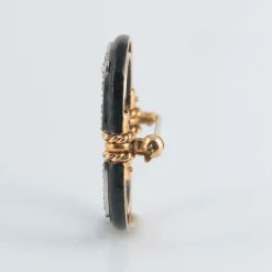 Broche Napoléon III diamants et onyx