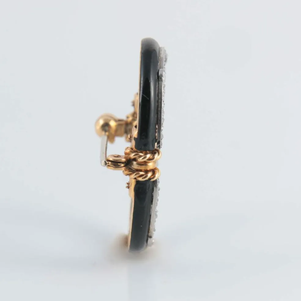 Broche Napoléon III diamants et onyx