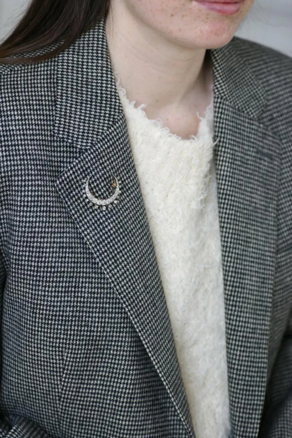 Broche Napoléon III or rose et diamants