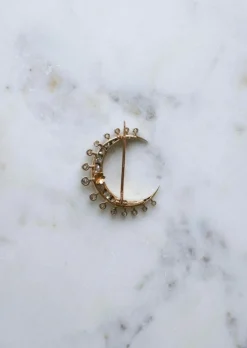 Broche Napoléon III or rose et diamants