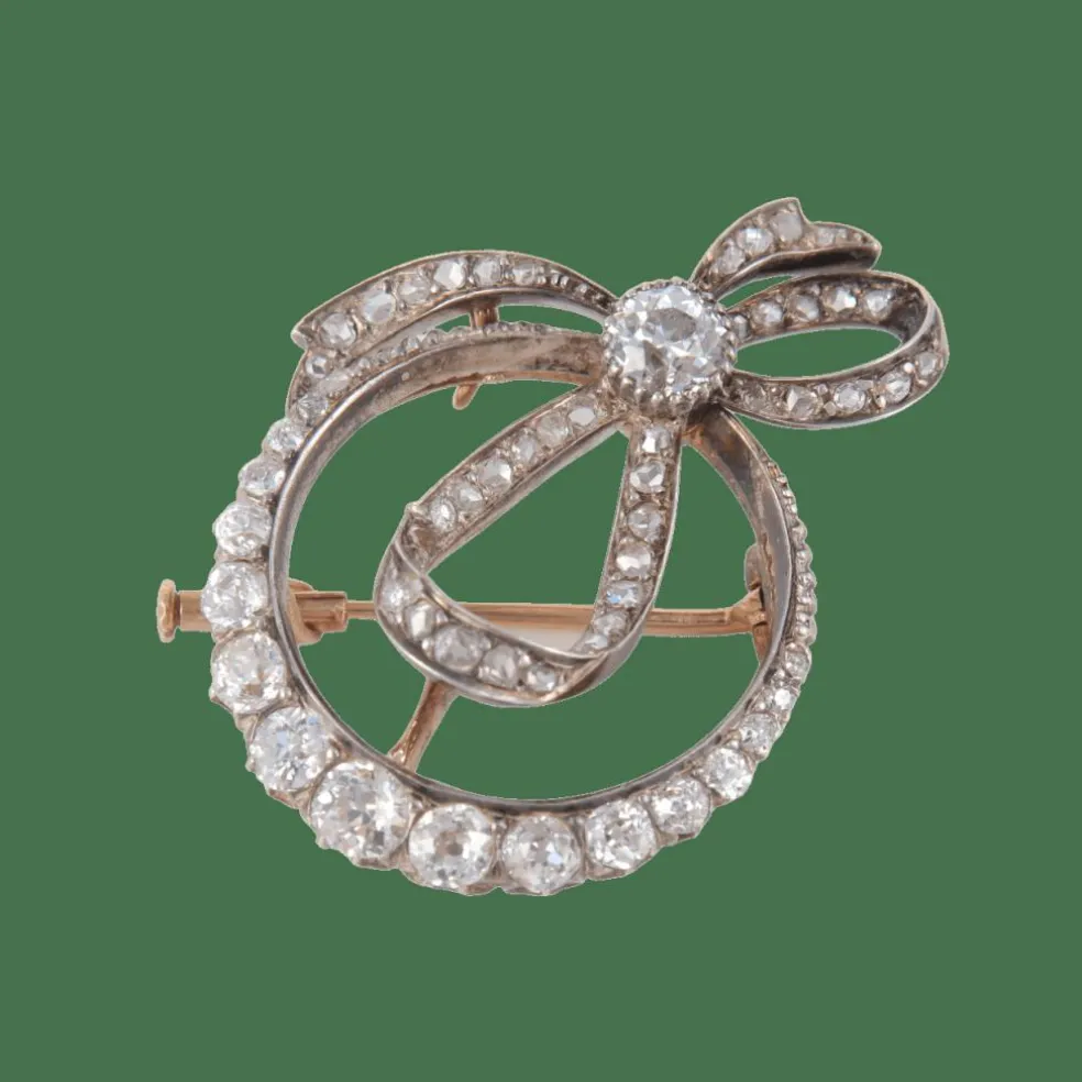 Broche Noeud Diamants