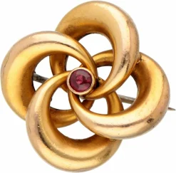 Broche noeud grenat