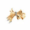 Broche noeud or platine 1940.