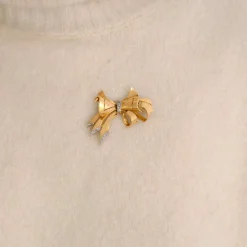 Broche noeud or platine 1940.