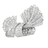 Broche noeud platine diamants