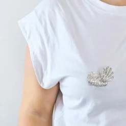 Broche noeud platine diamants