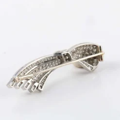 Broche Noeud Platine Diamants