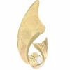 Broche noeud vintage or brossé et perle