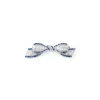 Broche nœud Art Déco platine, diamant, saphirs calibrés