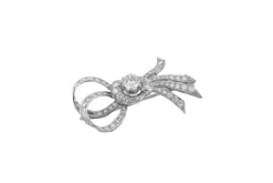 Broche nœud vintage avec diamants