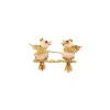 Broche oiseau en or jaune