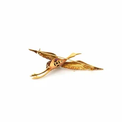 Broche Oiseau Or et Turquoise