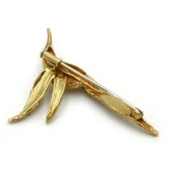 Broche Oiseau or jaune diamant