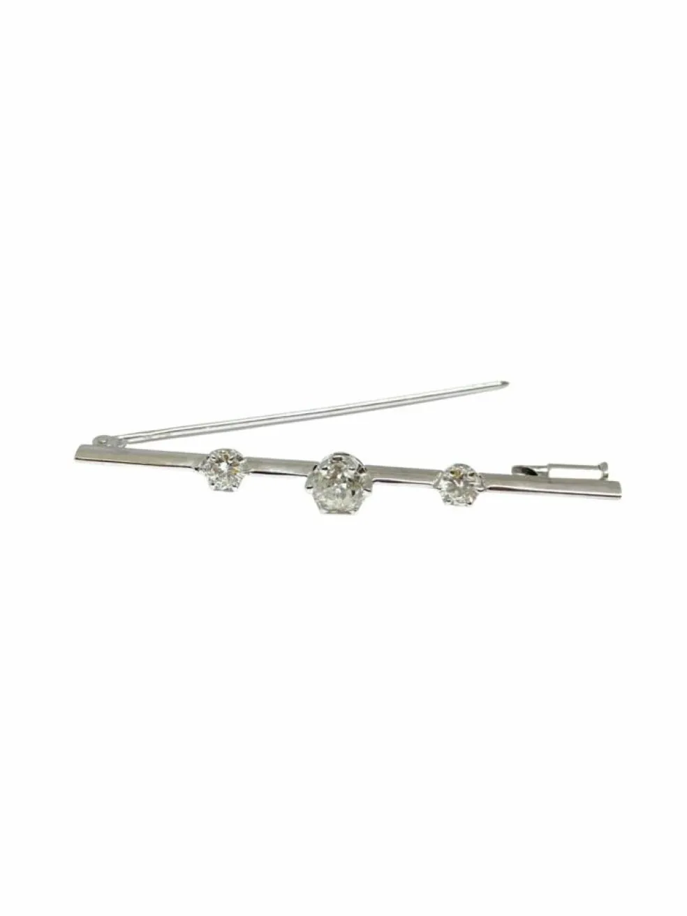 Broche or blanc diamants taille ancienne et moderne