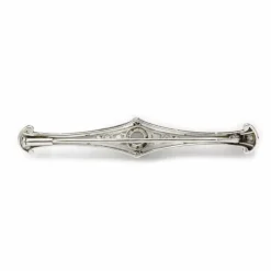 Broche or blanc diamants et perles