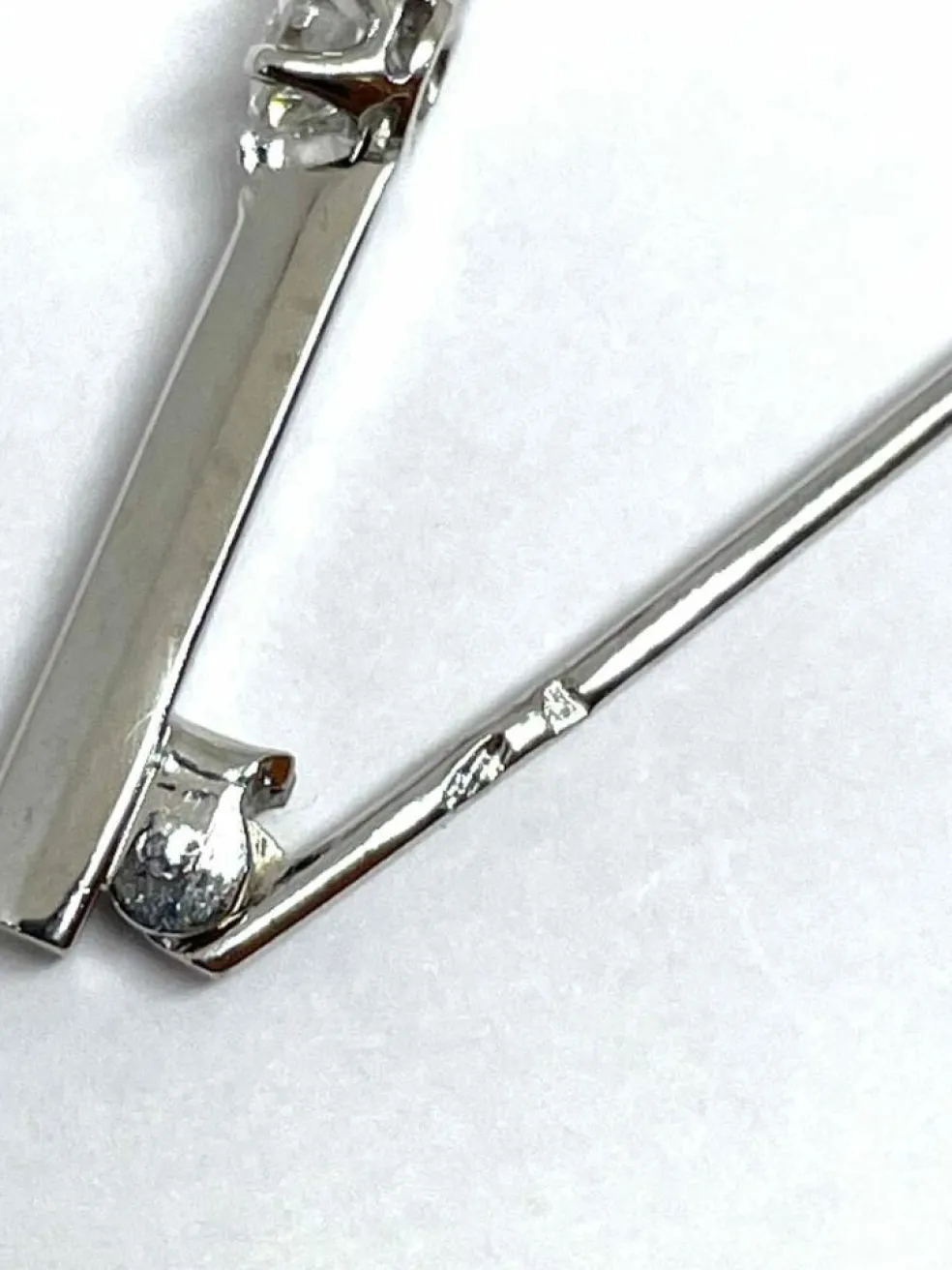 Broche or blanc diamants taille ancienne et moderne