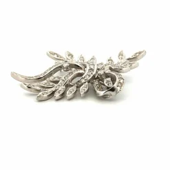 Broche Or Blanc 18k & Diamants