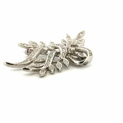 Broche Or Blanc 18k & Diamants