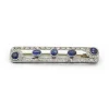 Broche or blanc platine saphirs diamants