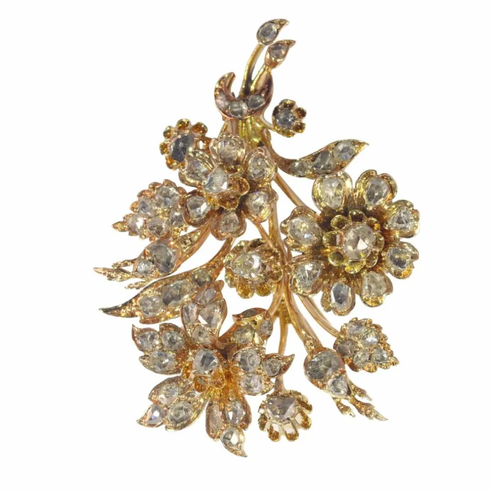 Broche or diamant