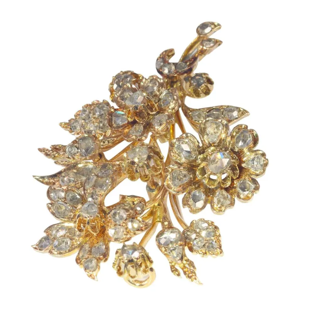 Broche or diamant