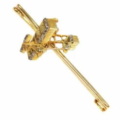 Broche or diamant
