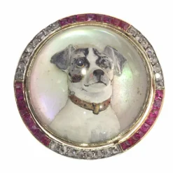Broche or diamant, cristal anglais