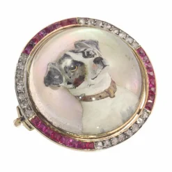 Broche or diamant, cristal anglais